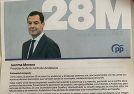 IU denuncia la «guerra sucia» del PP al enviar propaganda de Juanma Moreno como presidente de la Junta