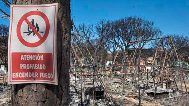 El camping Doñana arrasado