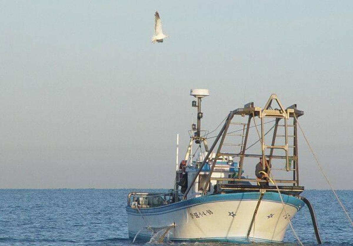 Barco pesquero en la costa de Huelva