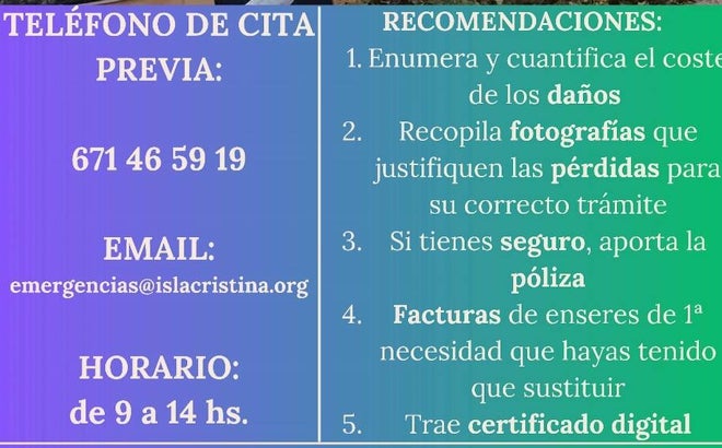 Isla Cristina habilita un dispositivo de emergencia para atender a los vecinos damnificados por el temporal