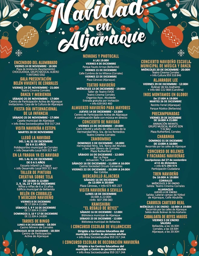 Una gran nevada sobresale entre las más de 50 actividades de la Navidad de Aljaraque