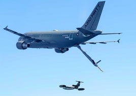 La base de El Arenosillo participa en una prueba de Airbus para el reabastecimiento automático en vuelo de aviones militares