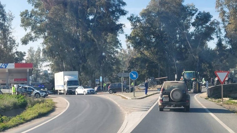 La tractorada onubense a su llegada a Niebla