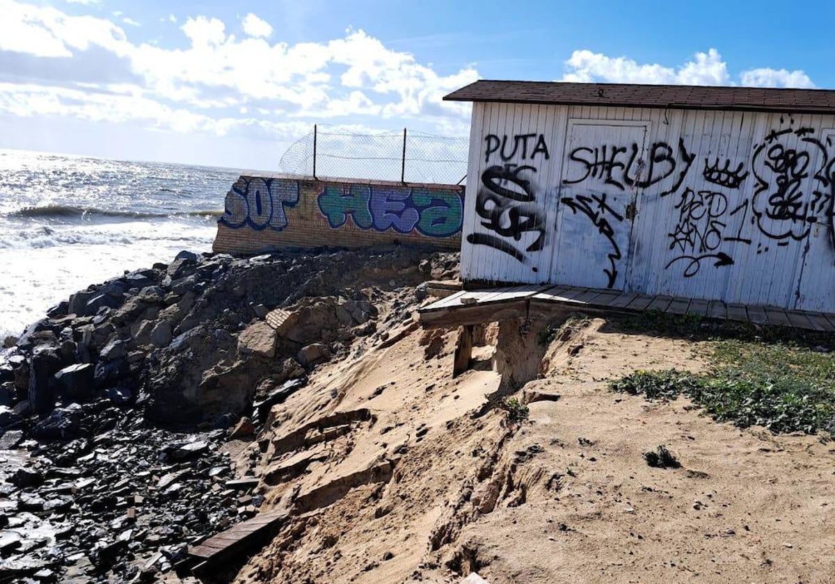 El módulo de playa que estaba colgado en El Portil