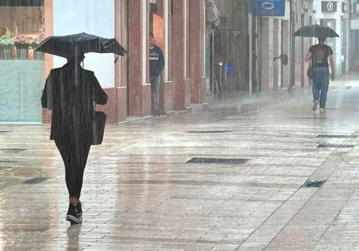 Lluvia en el centro de la capital