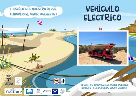 Imagen secundaria 1 - El vehículo eléctrico que conecta El Terrón con la playa de Nueva Umbría: horarios y precios