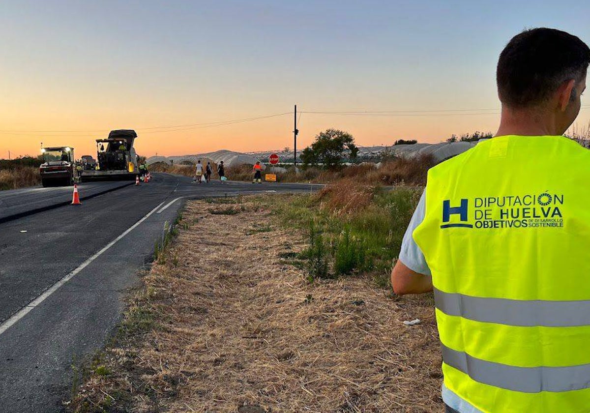 Obras de mejora en carreteras de la provincia de Huelva a cargo de la Diputación