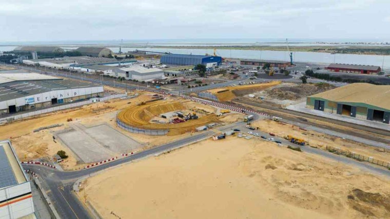 Imagen de archivo de las obras de construcción del acceso único al Puerto exterior