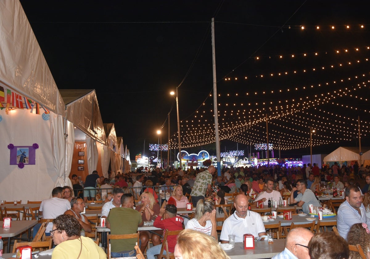 Recinto ferial de Punta Umbría el día inaugural de la Feria del Carmen 2024