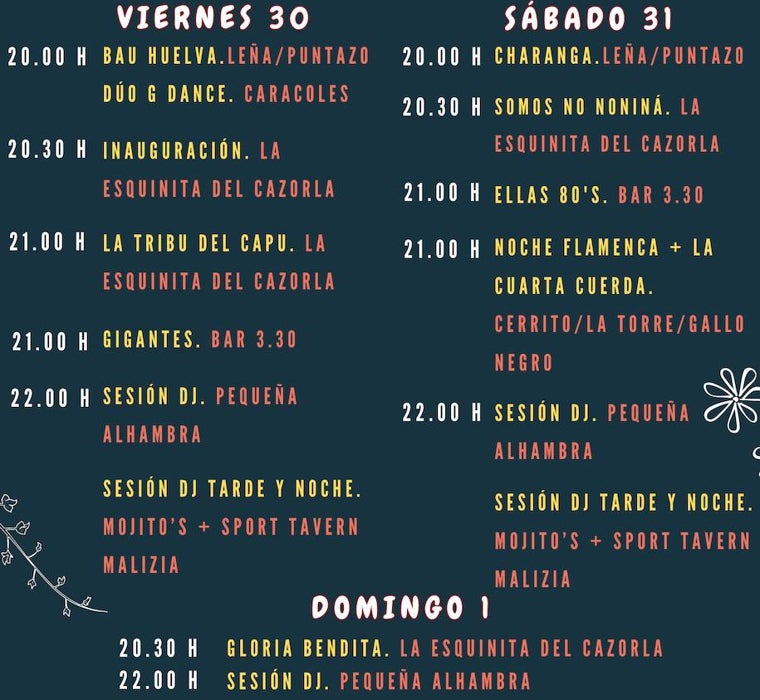 La extensa programación de 'De Punta en Blanco' en el municipio costero onubense