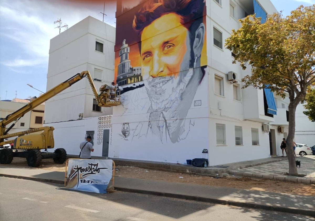 El mural a Mnauel Carrasco realizado por Víctor Konestilo