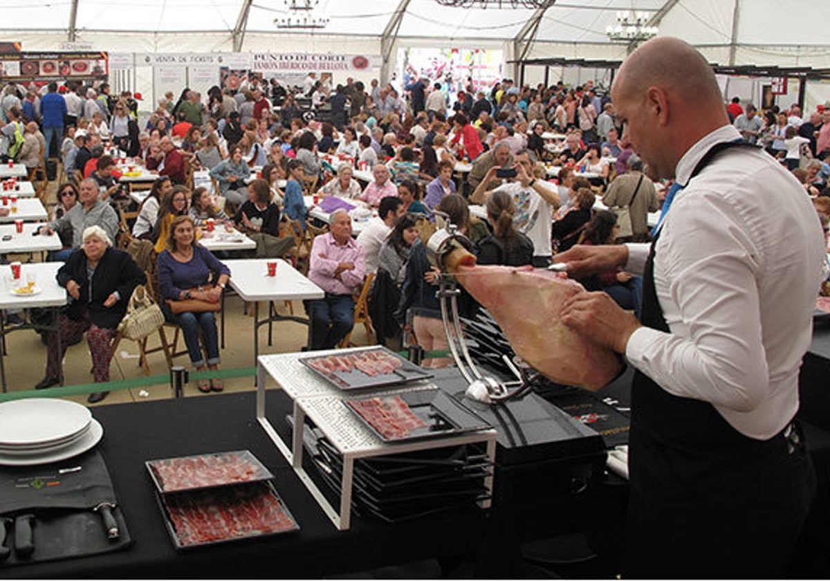 Imagen de la Feria Regional del Jamón y del Cerdo Ibérico, que se celebra en Aracena