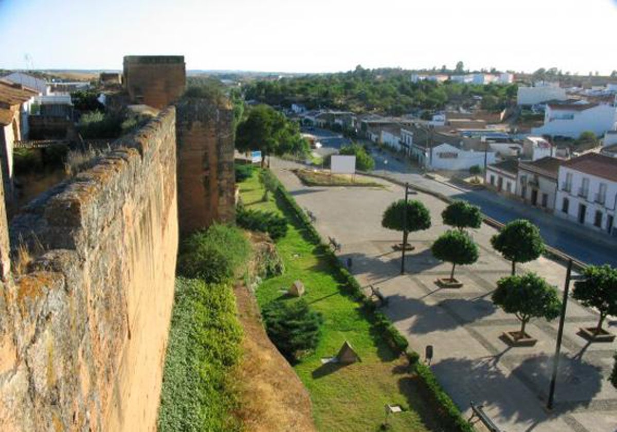 Vista de la muralla de Niebla y parte de la localidad