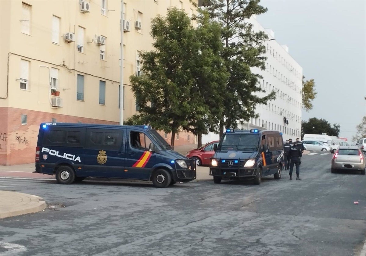 Efectivos de la Policía Nacional en la operación policial en El Torrejón