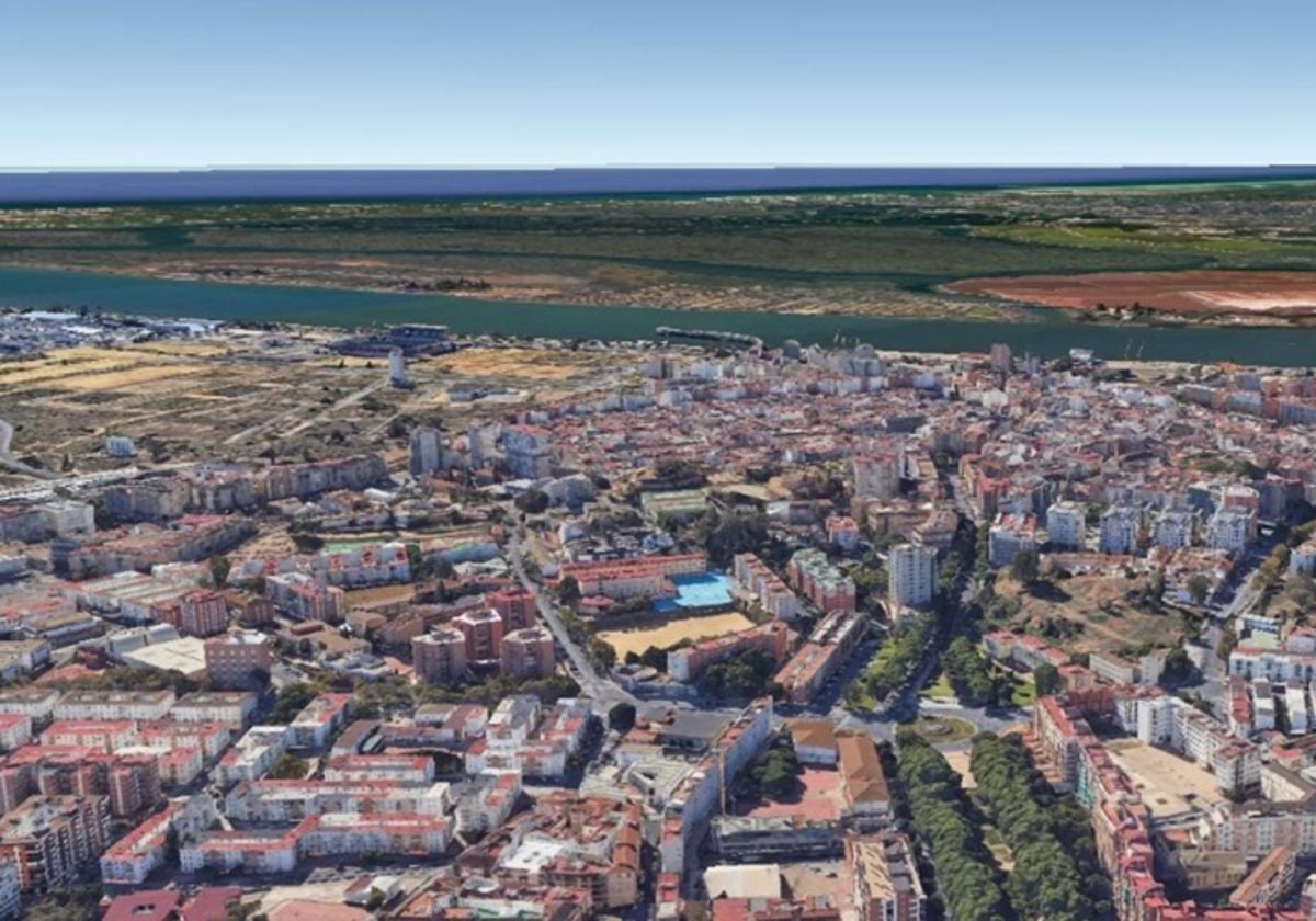 Vista aérea de Huelva capital