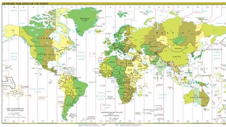 Mapa de usos horarios