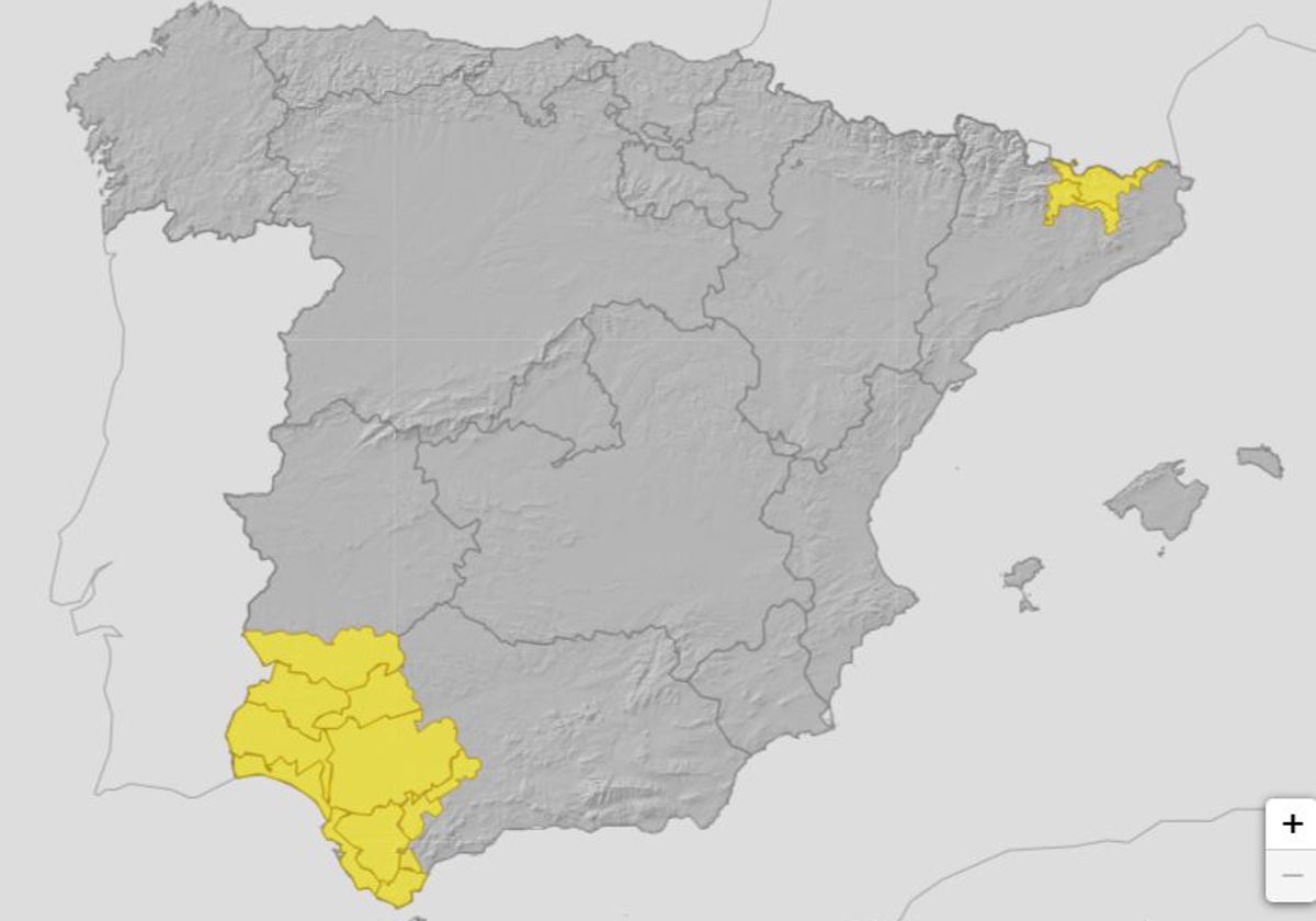 El aviso amarillo de la Aemet en la provincia de Huelva para arrancar la jornada del lunes