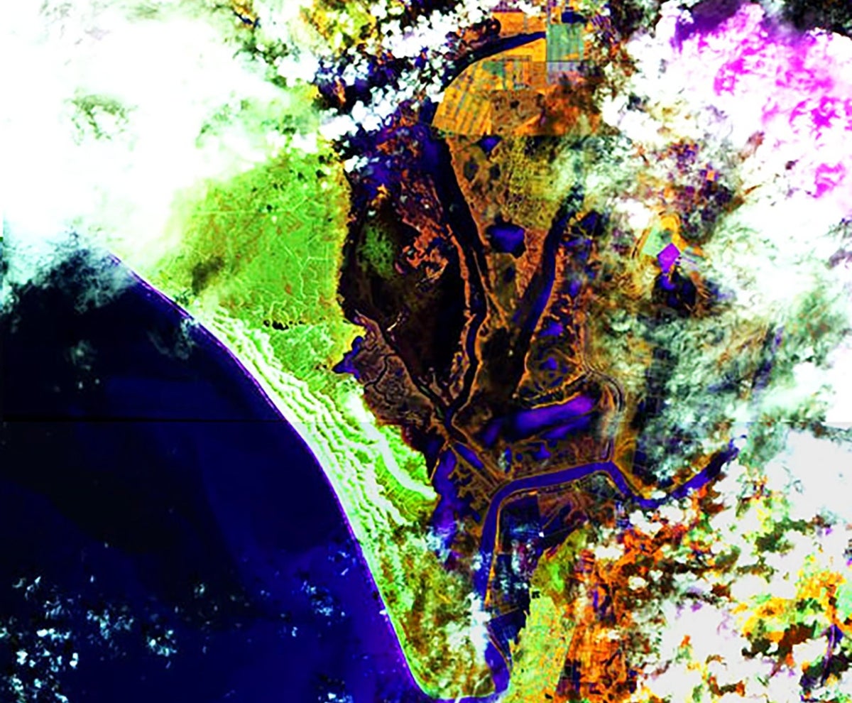 La imagen del 11 de marzo del satélite Sentinel-2 muestra «una inundación generalizada de la marisma»