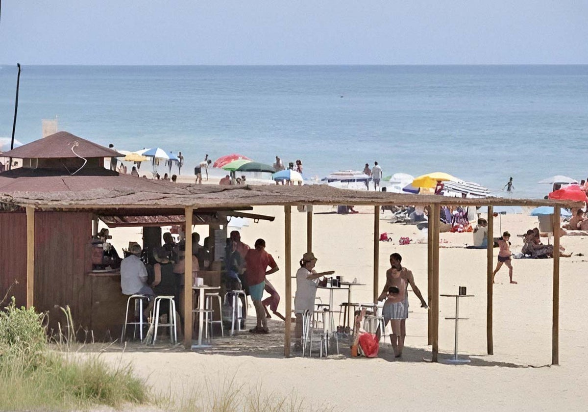 Chinringuito en una playa onubense
