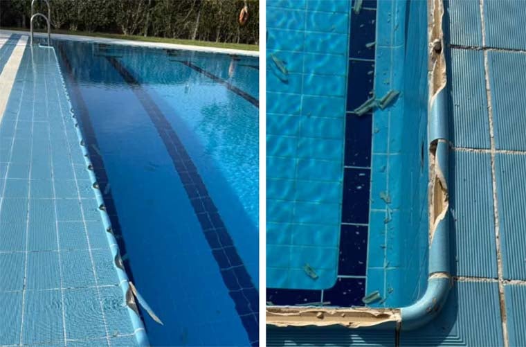 Los destrozos hacen inutilizable la piscina