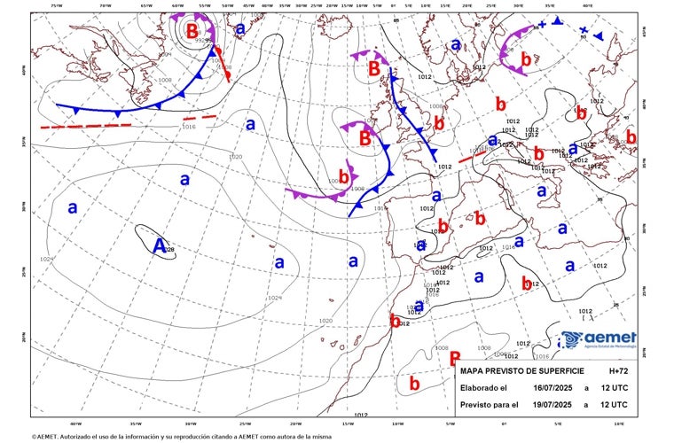 Mapa previsto de superficie