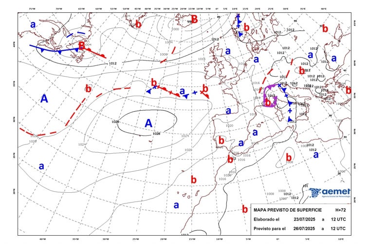 Mapa de superficie previsto