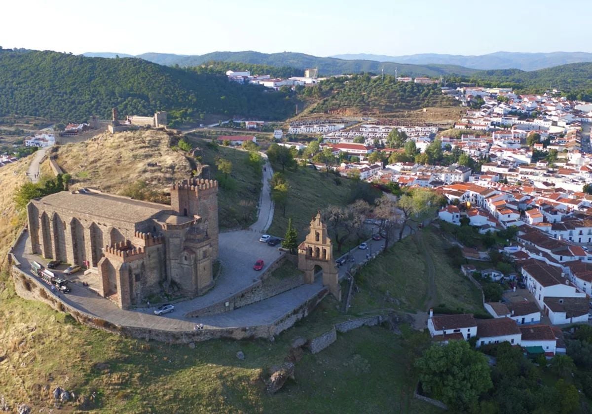 Vista aérea del castillo de Aracena