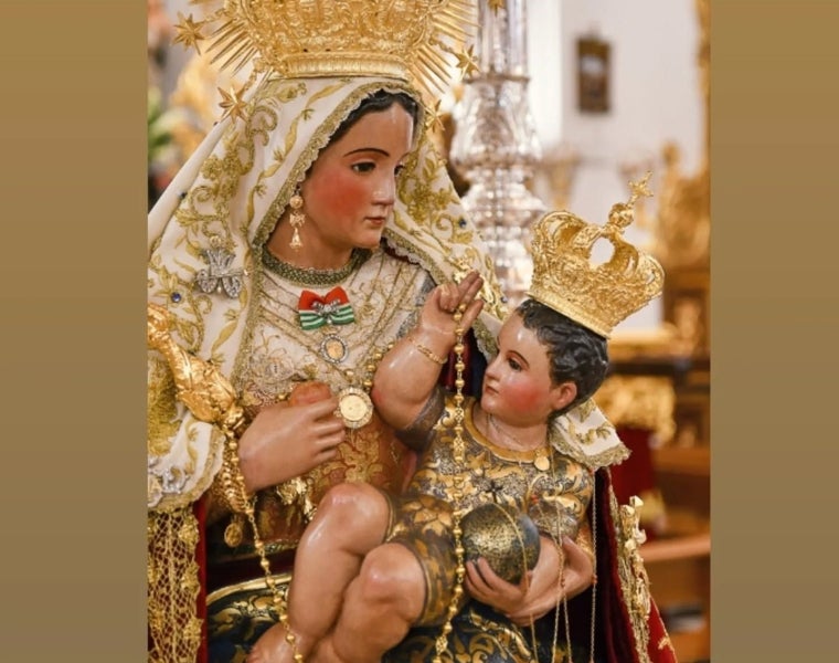 La Virgen de la Peña, ya en la iglesia de la Concepción