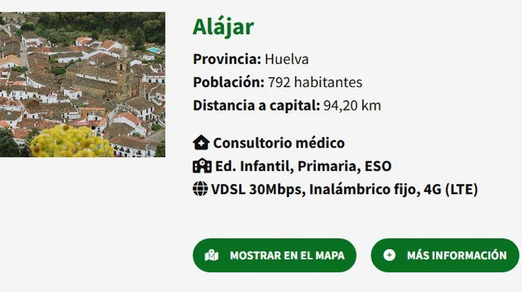 Estos son los 50 pueblos de Huelva que buscan vecinos