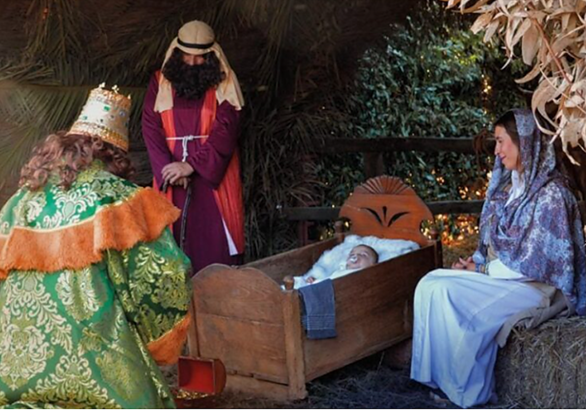 Escena representada en el Belén Viviente de El Rocío