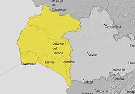 Aviso amarillo para este miércoles en toda la provincia de Huelva