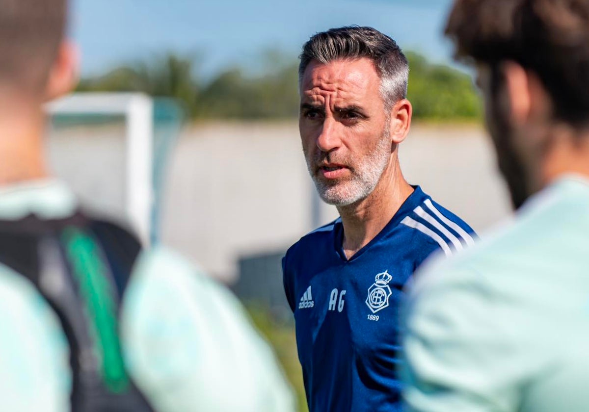 Abel Gómez en un entrenamiento de esta temporada