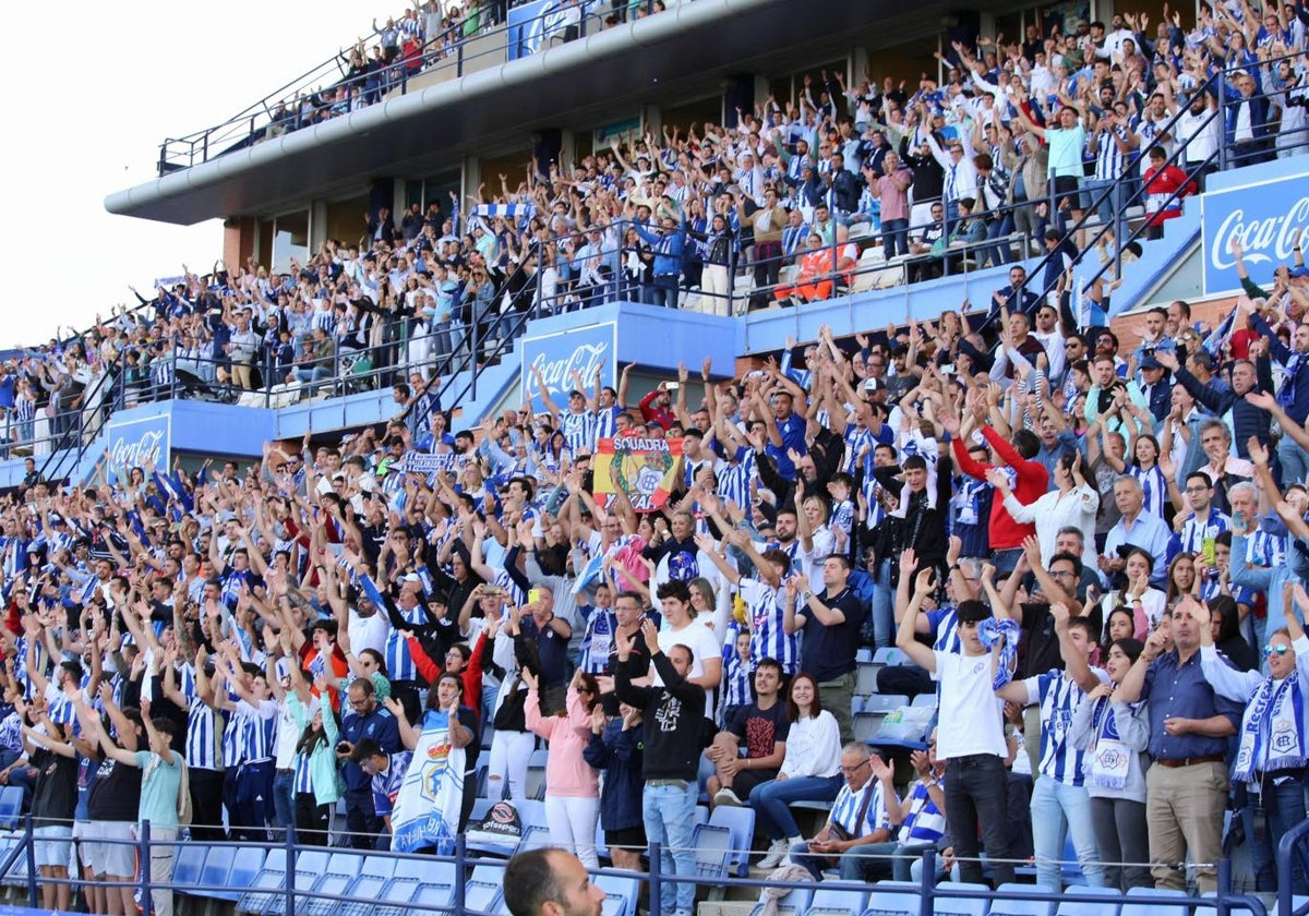 La afición albiazul llenará este domingo las gradas del Nuevo Colombino