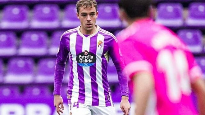 Fran López en un partido con el filial del Valladolid