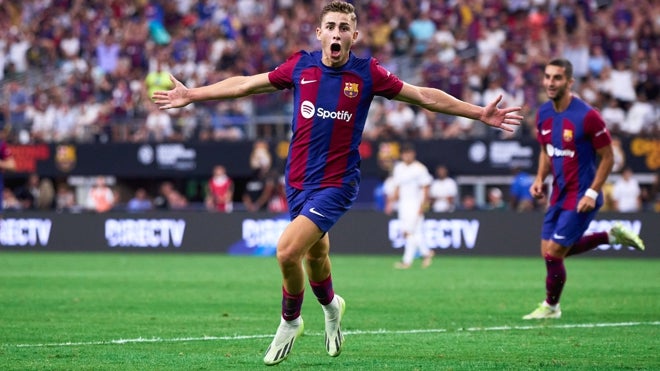 Fermín López celebrando su golazo frente al Real Madrid