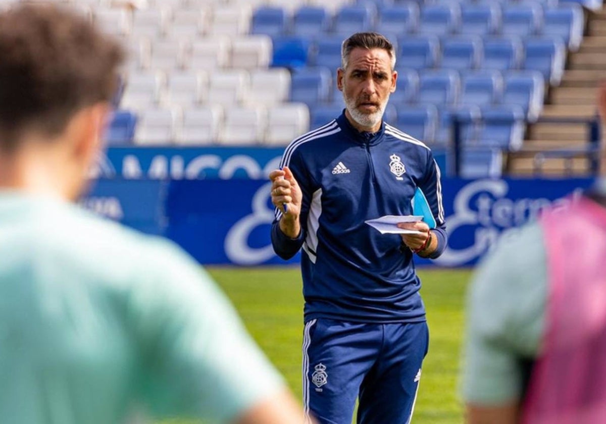 Abel Gómez durante un entrenamiento en el Nuevo Colombino