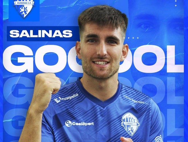 Salinas marcó el tanto del triunfo del Ourense frente al FAbril