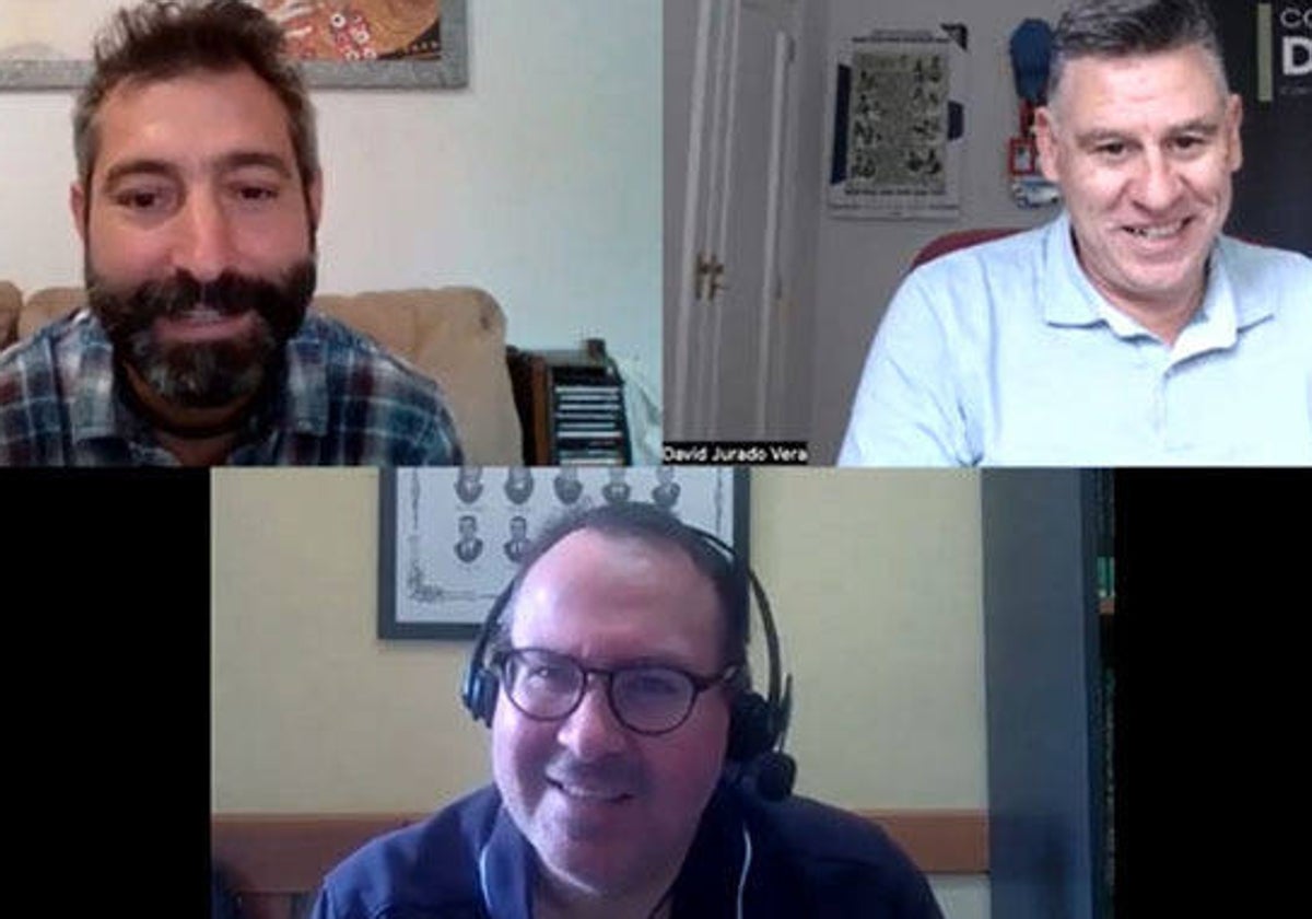 Ricardo Ubric, David Jurado y Rafa Fernández analizando el Córdoba-Recreativo del domingo
