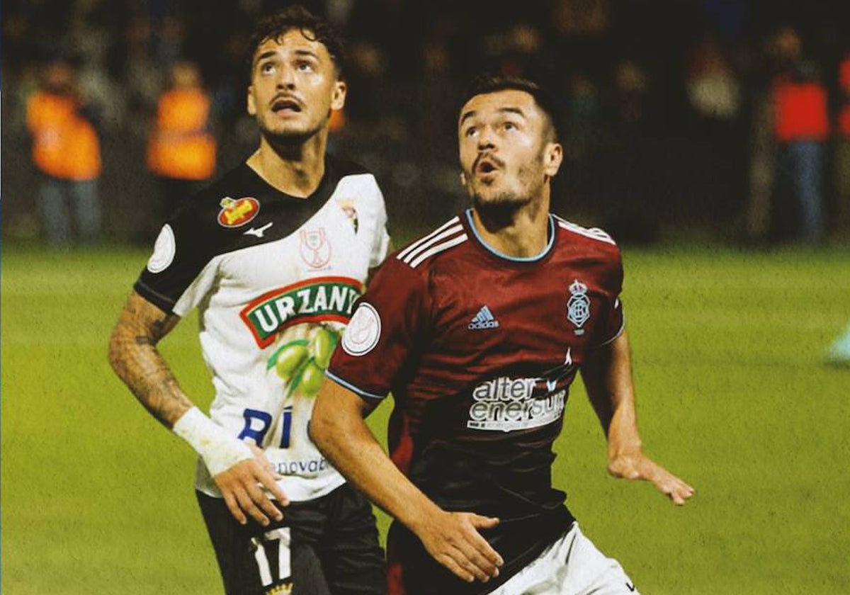 Nacho Heras durante la derrota sufrida por el Recreativo frente al Tudelano