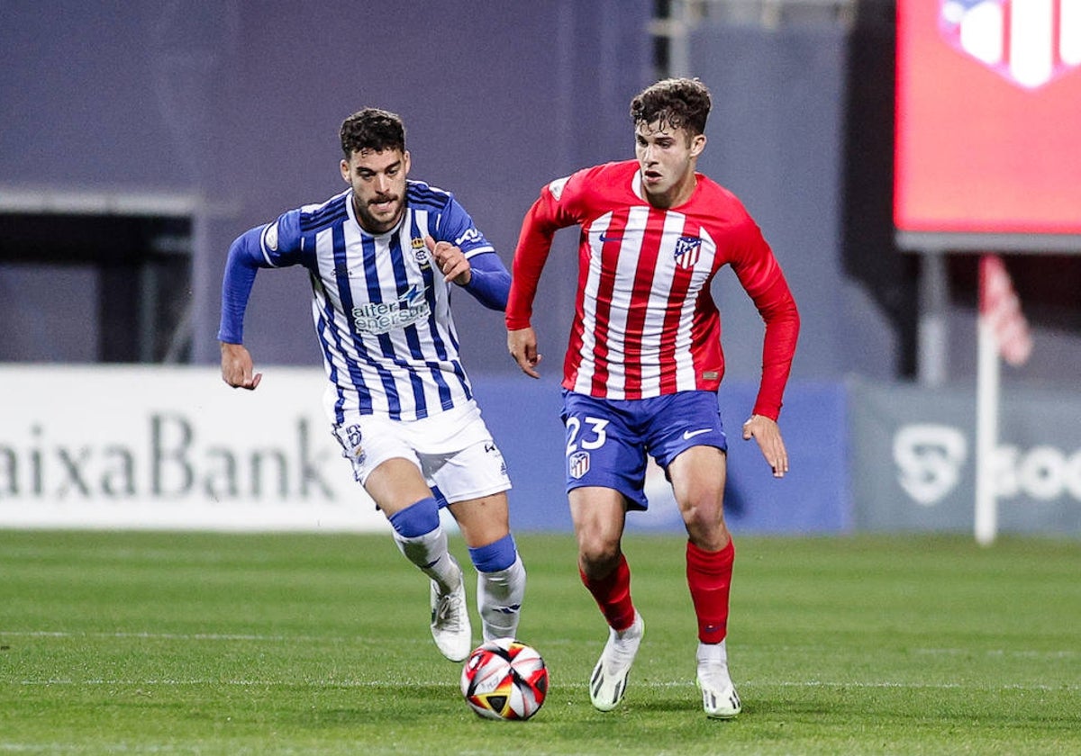 Luis Alcalde durante el triunfo del Recreativo ante el filial del Atlético de Madrid