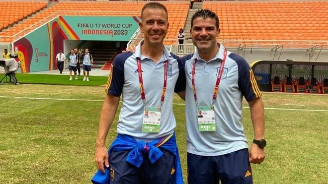 Miguel Ángel Campos, a la izquierda, en el pasado Mundial Sub 17 con la Selección Española