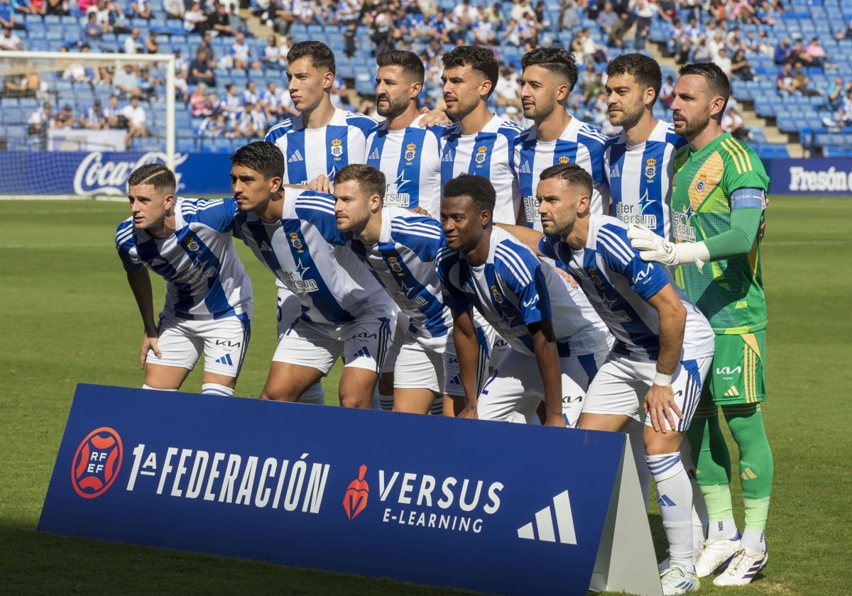 Alineación del Recreativo ante el Real Murcia