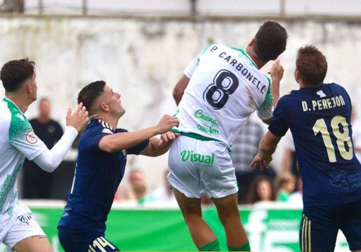 David del Pozo y Dani Perejón durante el Atlético Sanluqueño-Recreativo