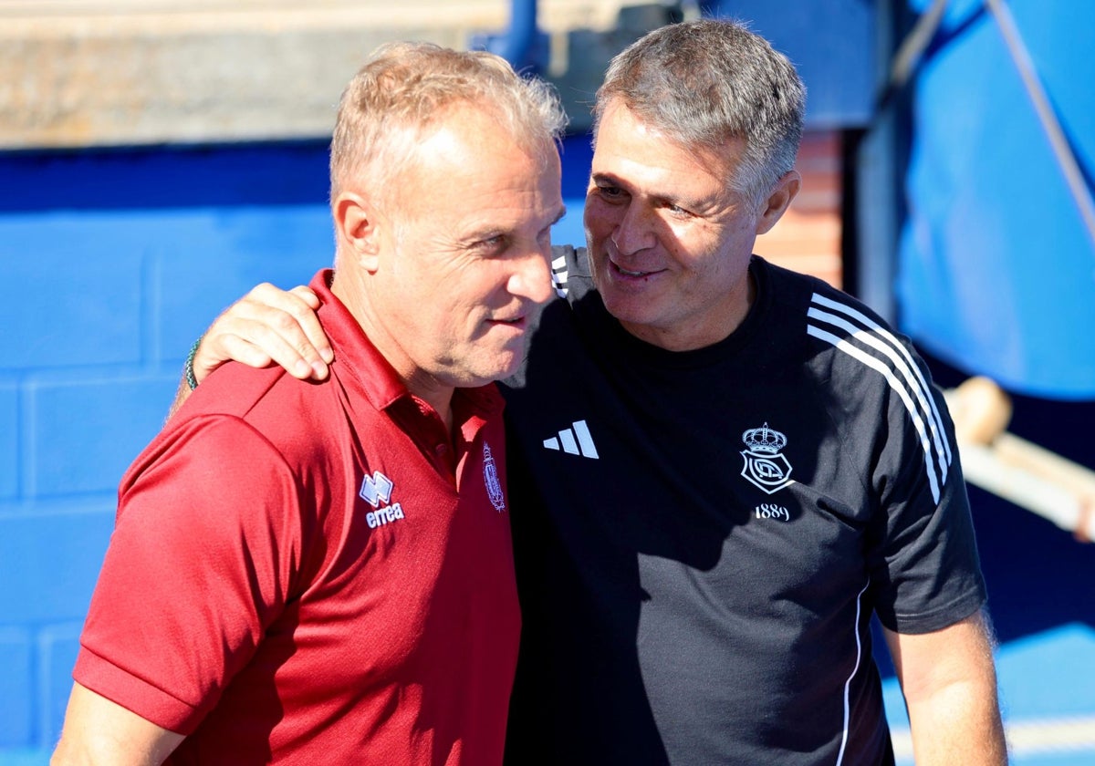 Sebas López, con su homólogo albiazul, Pedro Morilla