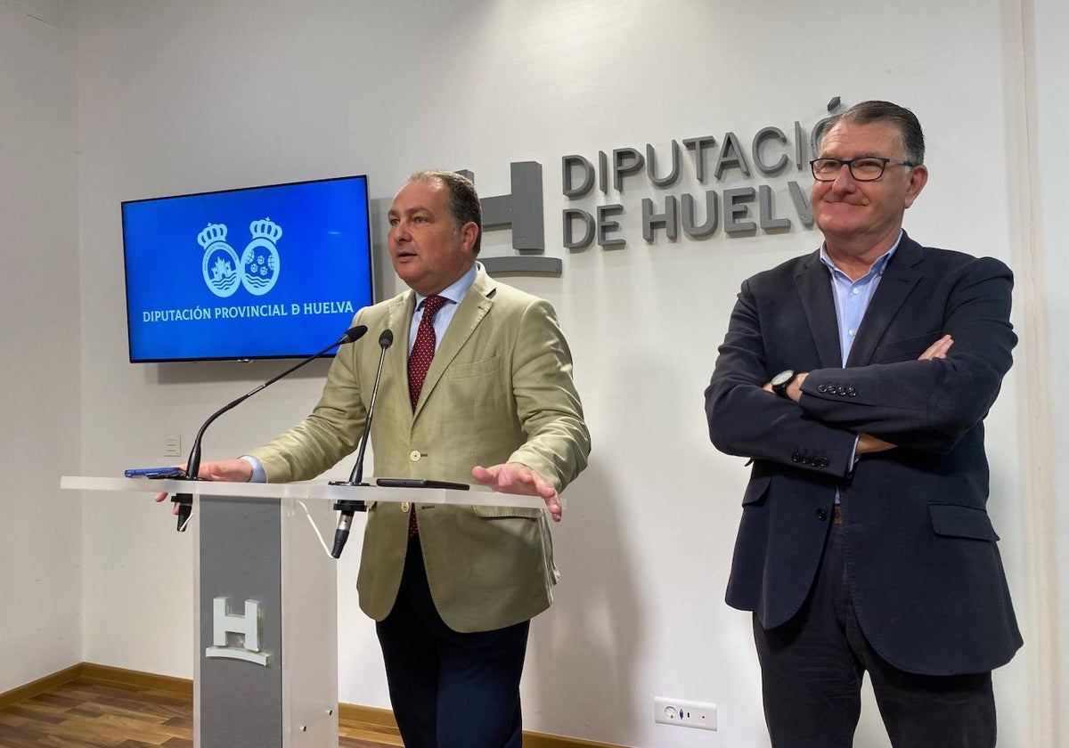 David Toscano y José Manuel Zamora, presidente y vicepresidente de la Diputación de Huelva