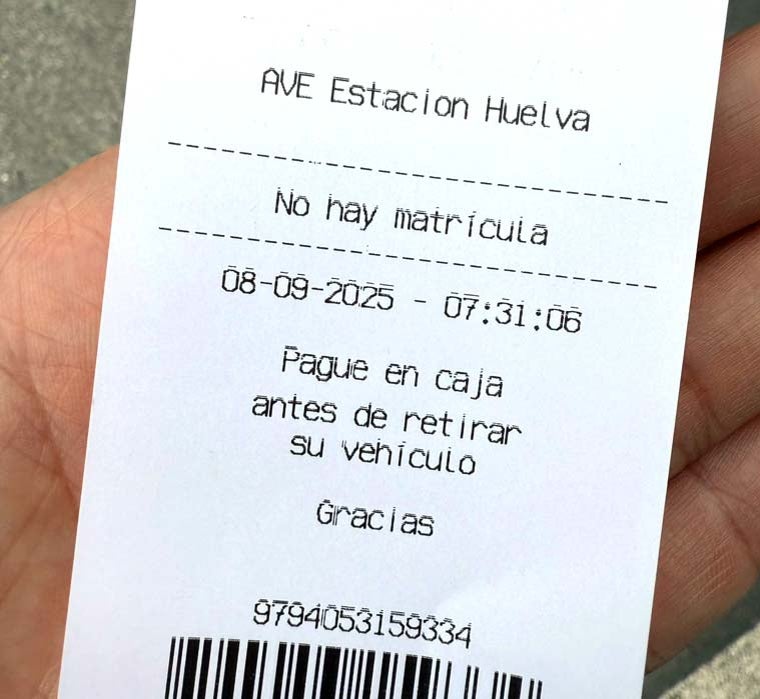 El curioso ticket de aparcamiento