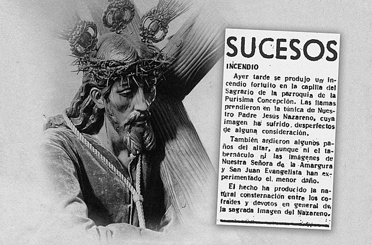 Imagen de Ramon Chaveli junto a la noticia del diario ODIEL sobre el incendio