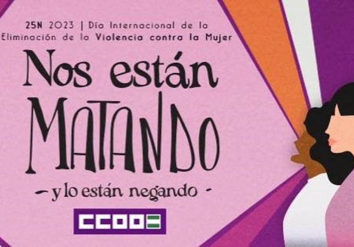 Cartel de CCOO contra la violencia de género