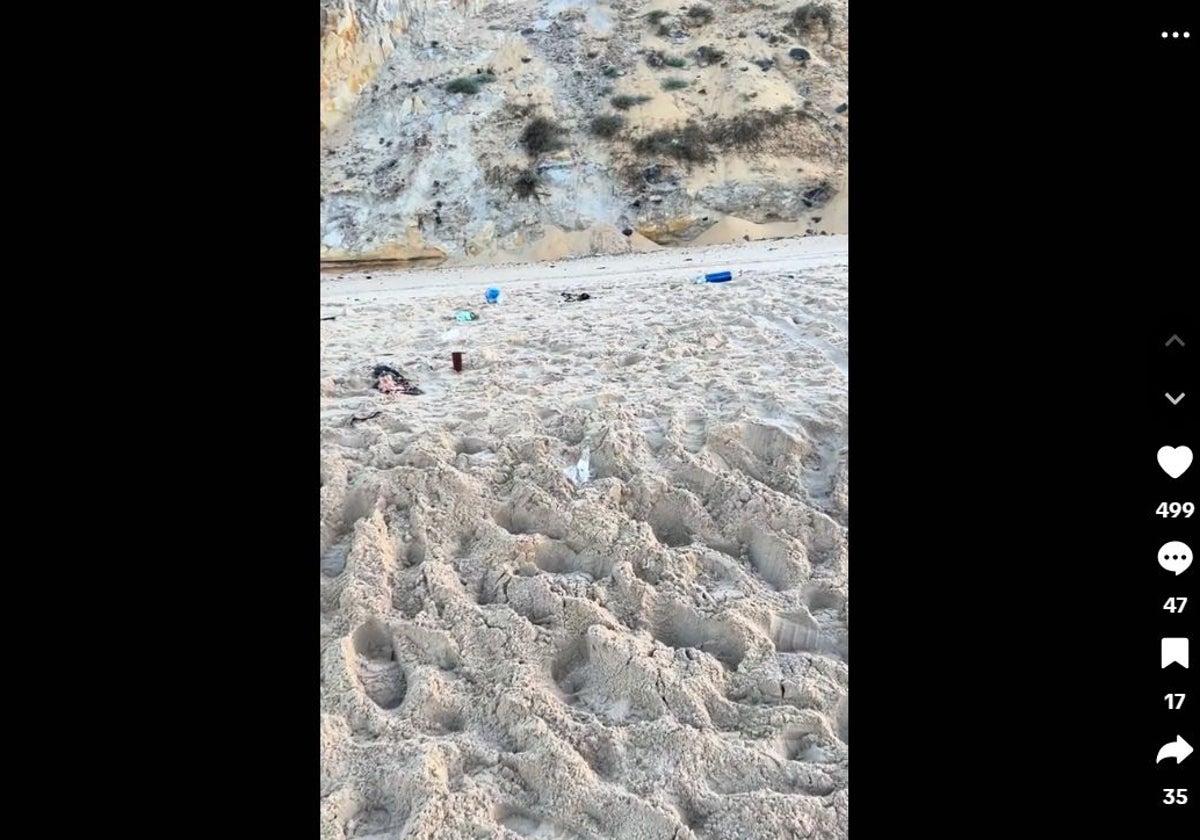 Restos de basura encontrados en la playa