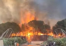 20 chabolas resultan calcinadas en un nuevo incendio en un asentamiento chabolista de la provincia de Huelva